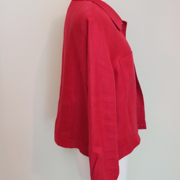 Talbots Linen Short L/S Jacket Raspberry Size 16 - Picture 5 of 6